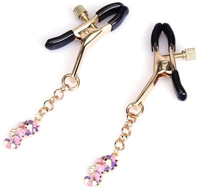 Liebe Seele - Luxe Tepelklemmen met Zeepaard Hangertjes - Roze/Goud