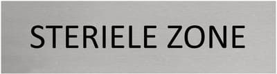 CombiCraft aluminium deurbordje Steriele zone - 165 x 45 mm met tape