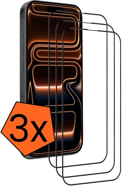 Screenprotector - 3 Stuks - Geschikt voor iPhone 17 Pro / 18 Pro - Full Cover - Gehard Glas - Beschermglas - Tempered Glass - Screen Protector