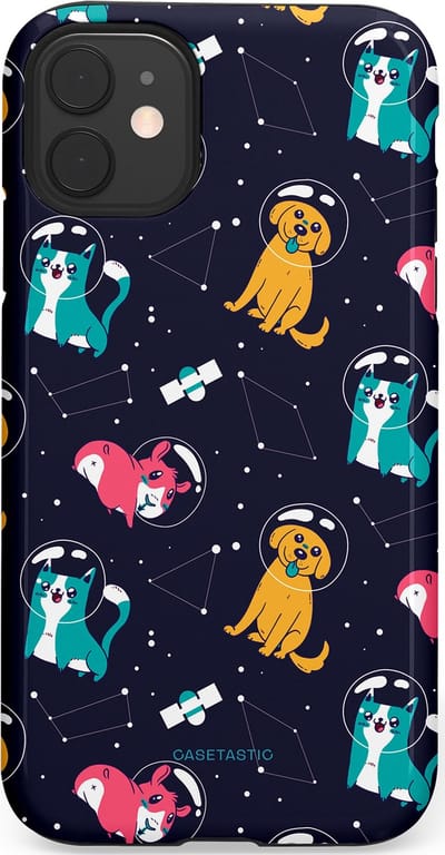 Casetastic Hoesje Geschikt voor Apple iPhone 11 - Stijlvolle Beschermende Duo-layer Case - Sterrennacht Dieren