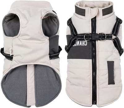 Warme winterjassen voor honden, reflecterende en waterdichte hondenkleding, vesten voor kleine en middelgrote honden met harnas voor koude weersomstandigheden