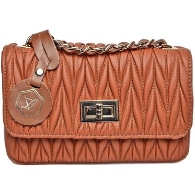 Luisa Vannini Brown Rundleer Tas