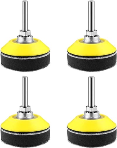 Set van 4 schuurpads met zachte achterkant voor 50mm schuurdiscs, 1/4 inch boorbevestiging, ideaal voor schuren en polijsten