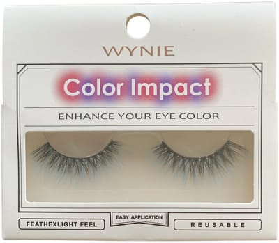 Wynie - Nep Wimpers - Valse Wimpers - Fake Lashes - Zwart Blauw - 1,7 cm. lang - Zonder lijm - 1 Paar - UA153418