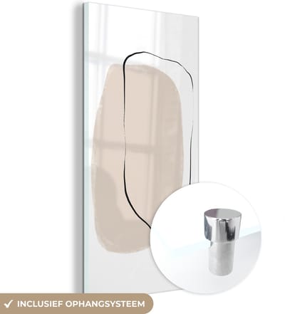 MuchoWow® Glasschilderij 60x120 cm - Schilderij acrylglas - Minimalisme - Design - Pastel - Foto op glas - Schilderijen