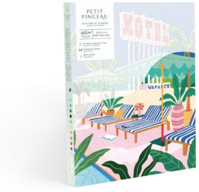 La Petite Epicerie Painting by Number Kit "THE MOTEL POOL" 329g H33xW25.5xL3.5cm genummerde schilderijenset | Creatieve | Hobbyset | kinderen en volwassenen