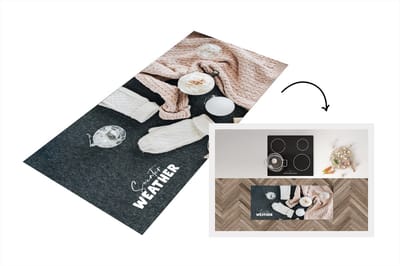 Keukenloper - Loper keuken - Winter - Quote - Trui - 120x50 cm - Keukenloper vinyl