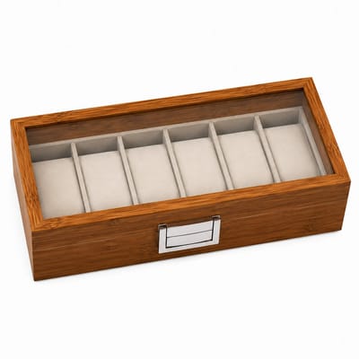 Axbo Luxe Horloge Doos –horloge Opbergdoos – Horloge doos- 6 Vakken – Horloge opbergbox met fluwelenkussens – Watch Box – Hout