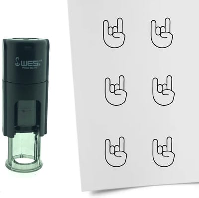 CombiCraft Stempel Metal horn / Rock 10mm rond - zwarte inkt