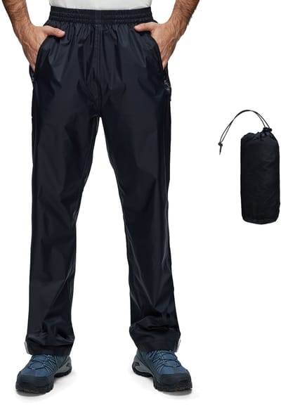 BUBW® Regenbroek Dames & Heren - Unisex - 100% Waterdicht (5.000mm) - Ademend (5.000gsm) en Winddicht - Regenbroek met Rits - Inclusief opbergtas - Maat M