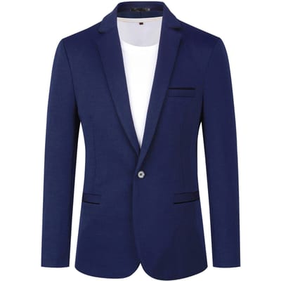 Heren colbert slim fit jas zakelijk dagelijks blazer donkerblauw