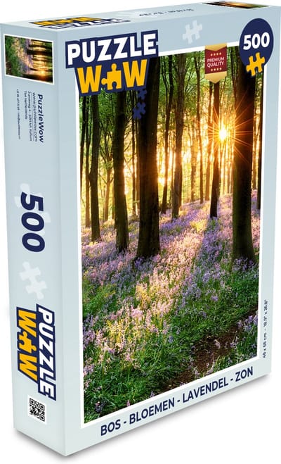 Puzzel Bos - Bloemen - Lavendel - Zon - Paars - Natuur - Legpuzzel - Puzzel 500 stukjes