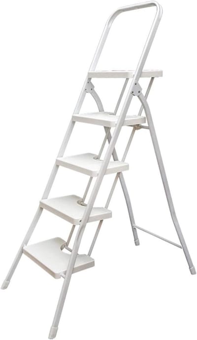 Inklapbare Kruk - Stevige Ladder - Veilig Klussen - Antislip Pedalen - 52 x 9 x 157 cm - Zwart