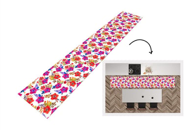 Keukenloper - Loper keuken - Waterverf - Bloemen - Paars - 300x50 cm - Keukenloper vinyl