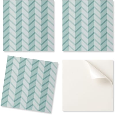 Set vinyl wandtegels met zigzagstrepenpatroon 20x20x20 cm
