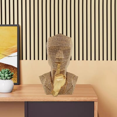 Abstract Gezicht Sculptuur Tafeldecoratie voor Slaapkamer Boekenplank Huisdecoratie black