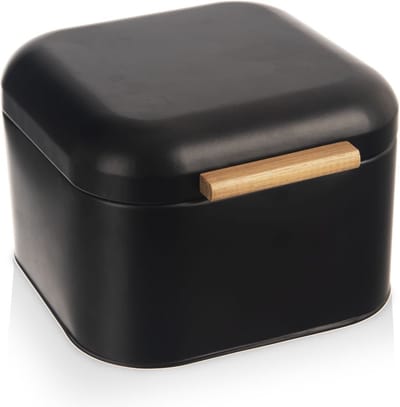 Broodtrommel Metaal Zwart BLACK 21,5x20x14,5 cm - Doos - Box
