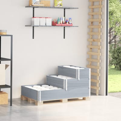 vidaXL - Verhoogde - plantenbak - 3-laags - 120x80 - cm - massief - grenenhout - grijs