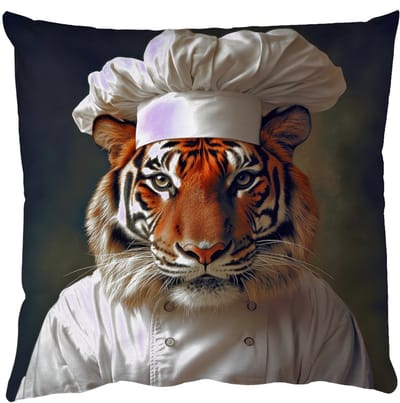 Sierkussens - Kussentjes Woonkamer - 50x50 cm - Tijger - Kokskleding - Bruin