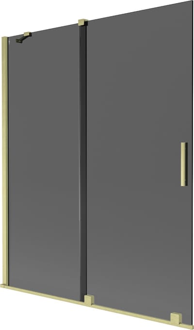Mexen Velar badwand 2-delige schuifbare 140 x 150 , grafiet, gepolijst goud - 896-140-000-41-55