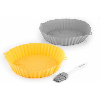 Siliconen mandjes met borstel voor airfryers Mollicon InnovaGoods 2 Stuks