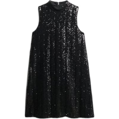 Superdry A Line Mouwloze Korte Jurk Zwart 2XS Vrouw