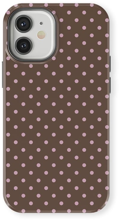 Polka Dots Hoesje geschikt voor iPhone 12 Mini | Geschikt Voor Mag | Stippen Design Backcover geschikt voor iPhone 12 Mini Choco Blush