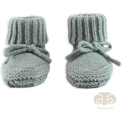 Wollen babyslofjes - Groen - Comfortabel & warm voor kleine voetjes - 0-6 M