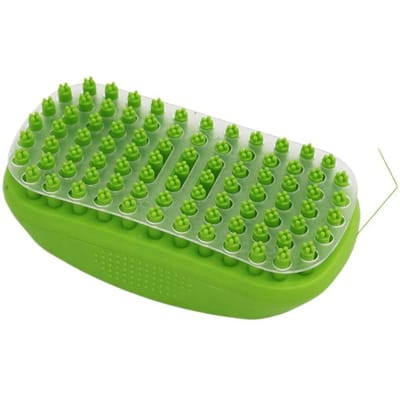 Brosse de bain pour animaux de compagnie, peigne, brosse d'épilation, gant de nettoyage, de toilettage pour chien et chat, outil de massage pour soins des poils d'animaux vert