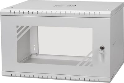 Serverkast 19 Inch 6U met Glasdeur, 450mm Diep, Zwart