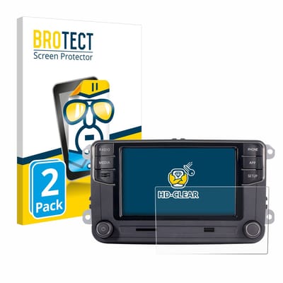 BROTECT - Screenprotector voor Volkswagen Autoradio Composition Touch RCD330+ 6.5" - Folie Beschermfolie transparant 2 Stuks