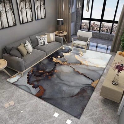Noordse Marmeren Tapijten voor Woonkamer Mode Luxe Stijl 200x300 Vloerkleden voor Slaapkamer Zachte Antislip Bedzijde Flanellen Matten Wasbaar 160*200cm