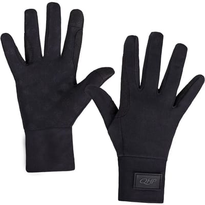 Qhp Handschoen Avélie Zwart - L | Paardrij handschoenen