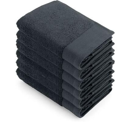 Walra Soft Cotton Handdoek 50x100 cm 550gram Antracite - 6 stuks