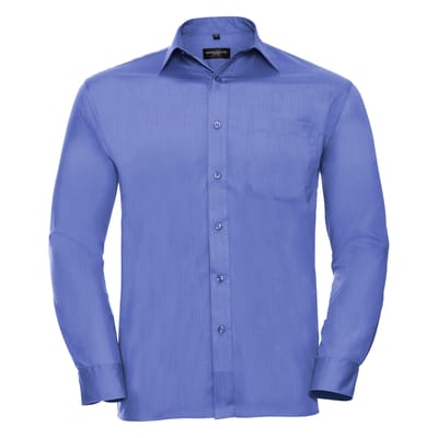 Russell Collectie Herenshirt met lange mouwen (Bedrijfsblauw)