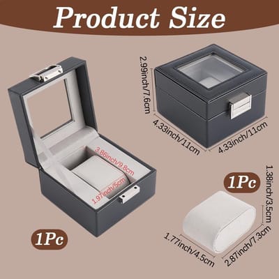 Enkele Horloge Doos met Zichtbaar Venster voor Horloge Opslag en Display - Perfecte Sieraden Organizer als Valentijnsdag Cadeau voor Vrouwen en Mannen