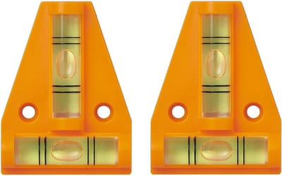 ProPlus Mini driehoek waterpas - 2x - met magneet bevestiging - 58 x 44 mm - 2 libellen - met schroefgaten