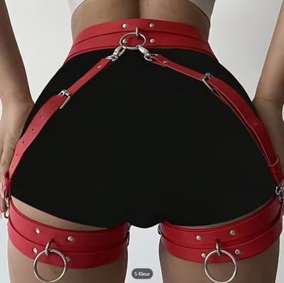 Dij harnas - BDSM - verstelbaar - rood - sexy kleding