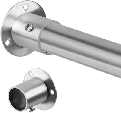 Dailygoods- Gordijnroede roestvrij staal - Verstelbaar 70-103 cm - Telescoopstang - Set van 2 - Eenvoudige installatie - Diameter 25 mm - Kledingstang