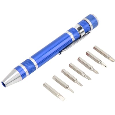 Zakschroevendraaier 8-in-1 Mini Handpen Schroevendraaier Magnetisch Type Multifunctioneel voor Kleine SchroevenBlauw blauw
