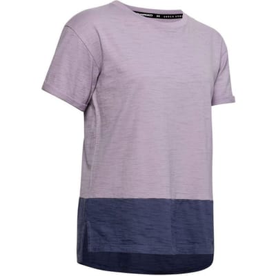Under Armour Korte Mouw Crew Neck Paars Womens Charged T-shirt 1355585 554