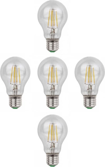 Gloeilamp E27 5 stuks | LED 6W=60W halogeen vervanger | daglichtwit filament 6500K