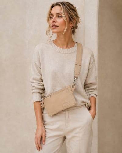 Zebra Trends Lisa Crossbody Tasje - Voor Festival - Fanny Pack met Afneembare Heupband - Zand