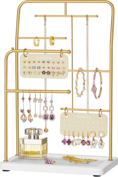 SONGMICS - Sieradenhouder - Sieradenstandaard - Metalen Frame - Kettingen Armbanden Ringen