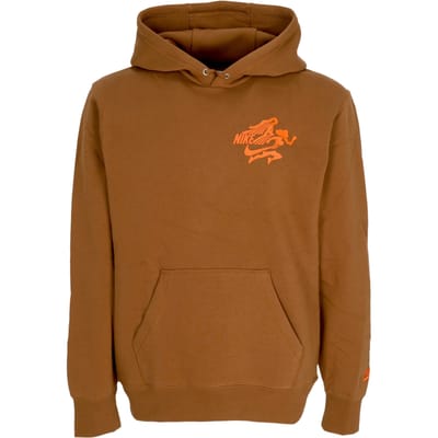 Mannen hoodie Club Nvlty Hoodie Lt British Tan/safety Orange