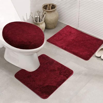 Antislip badmatten en toiletmat set van 3 - Sneldrogend en zacht - 50 x 80 cm