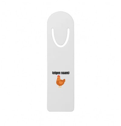 Hacebo® - kip met eigen naam metalen boekenlegger - Kippen - kippen liefhebbers - iemand die houdt van kippen - verjaardag - cadeau - kado Bladwijzer boekenleggers - 12.7 cm x 3.2cm
