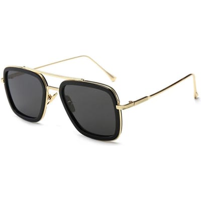 Dernières Lunettes de Soleil Carrées en Métal pour Hommes Lunettes de Soleil Fashion pour Hommes Résistantes aux UV Classiques Lunettes Vintage pour Homme UV400 Oculos De Sol As shown in the figu
