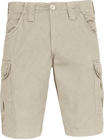 Beige/Zand Bermuda Korte Broek met vintage afwerking merk Kariban maat 46 NL – 40 FR