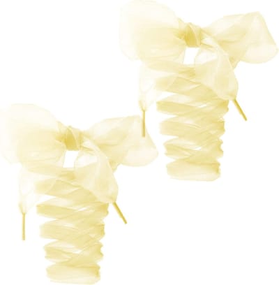 2 Paar Satijnen Ribbonschoenen Veters - Brede Organza Veters voor Sneakers, Hakken en Dansschoenen, Casual Schoenen, Beige, 120 cm, One Size
